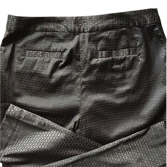 ELEN TRACY Dress Pants Window-Pane Textured Black Mid-Rise Size 4 - Picture 6 of 8